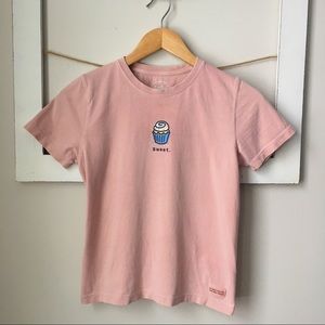 Life is Good Pink Cupcake T-shirt - Girl's L